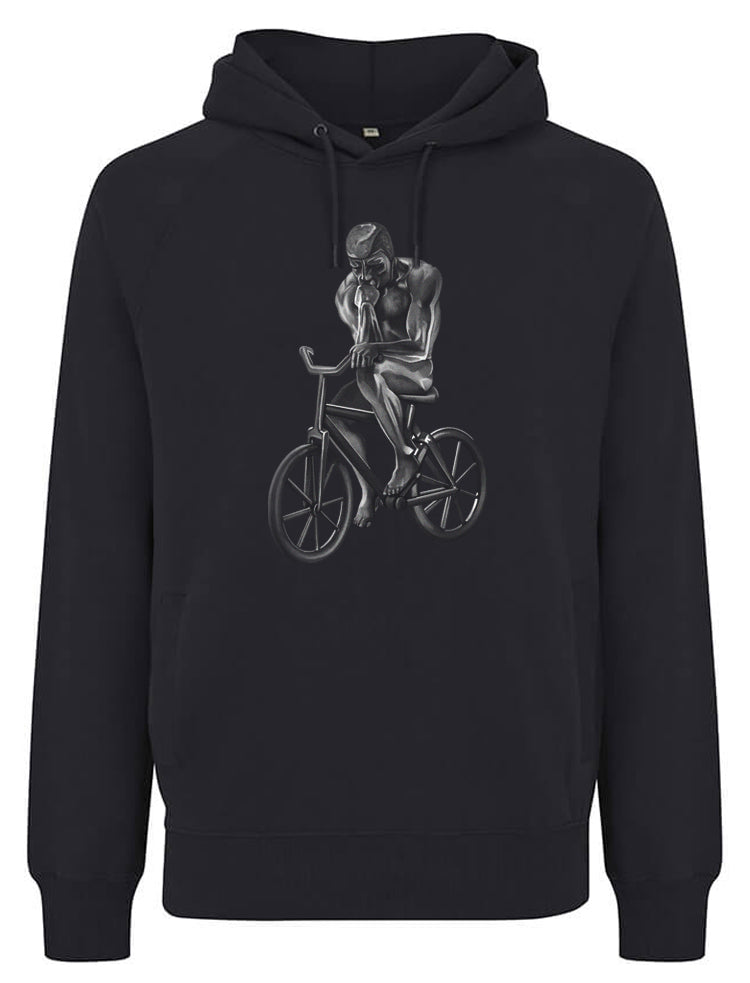 SCULPTURE OF THE THINKER ON HIS BIKE | HOODIE