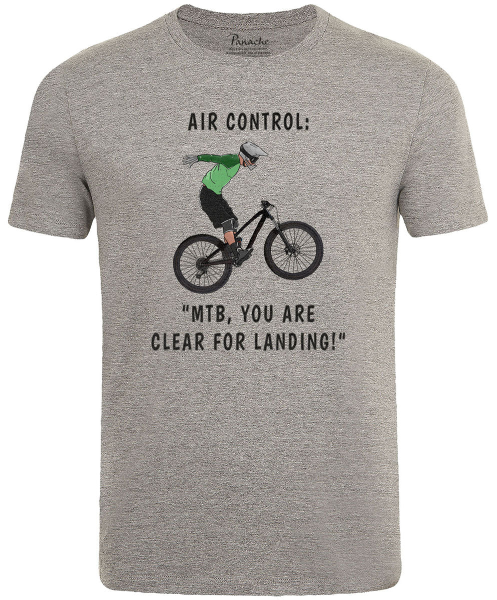 MTB, You Are Clear for Landing Men's Cycling T-shirt Grey