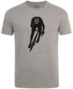 Silhouette of Cyclist’s Sprint Position Men's Cycling T-shirt Grey