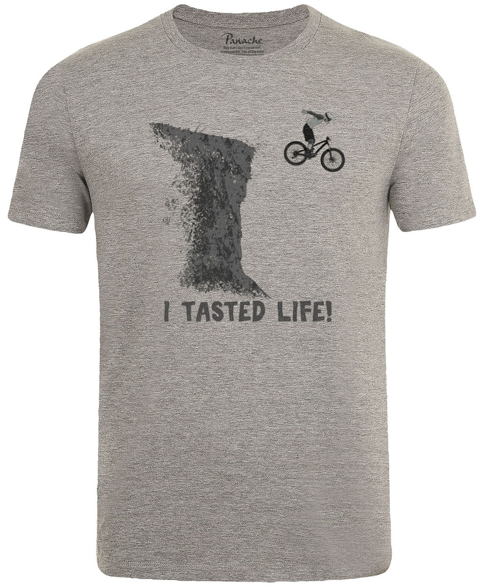 I Tasted Life! Unique MTB Men's Cycling T-shirt Grey